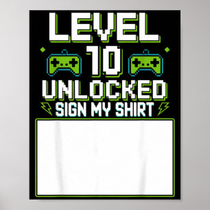 Poster Camiseta de aniversário de 10 anos desbloqueada ní
