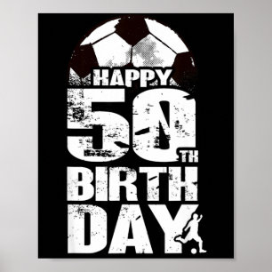 Poster Camiseta de Aniversário de 50 Anos de Futebol Vint