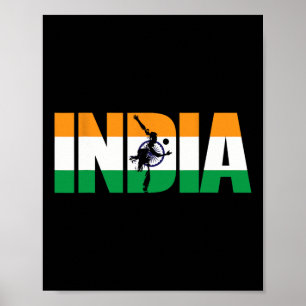 Poster Camiseta de Apoio ao Críquete da Índia Jersey Críq
