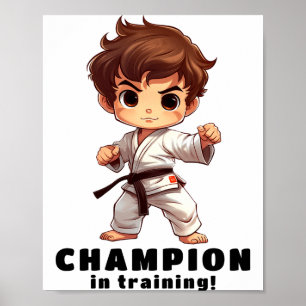 Poster Camiseta de Artes Marciais de Karatê 