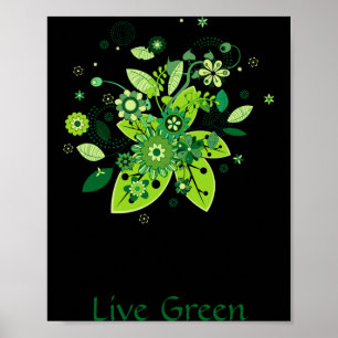 Poster Camiseta de árvore abstrata verde