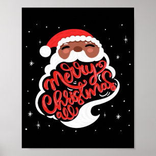 Poster Camiseta de bebê Preto Papai Noel Feliz Natal Para