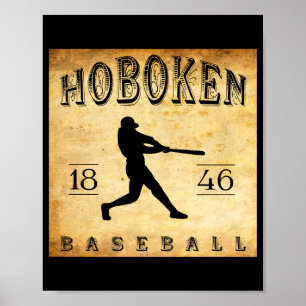 Poster Camiseta de beisebol de Hoboken Nova Jersey 1846
