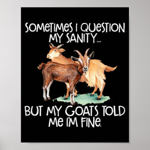 Poster Camiseta de Cabra Engraçada Para Pessoas Loucas Qu