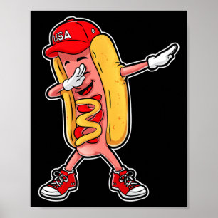 Poster Camiseta de cachorro-quente com dabbing 4 de julho