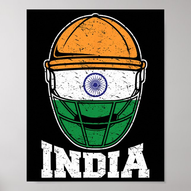 Poster Camiseta de críquete da Índia Torcedores da seleçã (Frente)