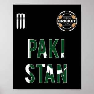 Poster Camiseta de Críquete do Paquistão Fãs Nacionais do