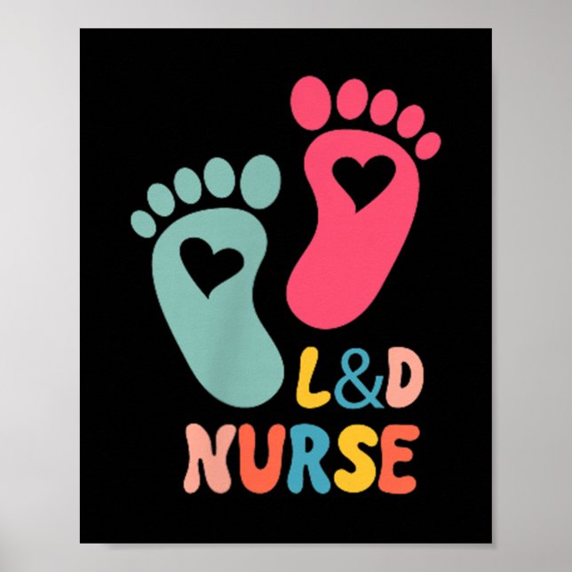 Poster Camiseta de Enfermeira de Trabalho e Parto - Traba (Frente)