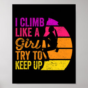 Poster Camiseta de Escalada I Climb Like A Girl - Pôr do