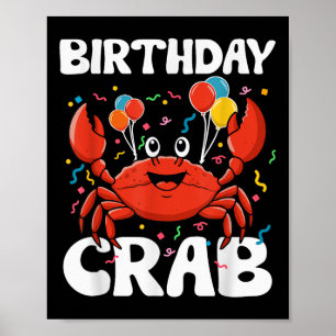 Poster Camiseta de festa de caranguejo de aniversário Ama
