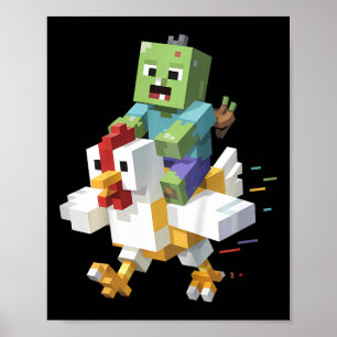 Poster Camiseta de Frango Jock para Crianças Pixel Art Ga
