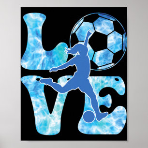 Poster Camiseta de Futebol Feminino Mulheres Menina Adole