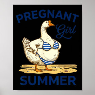 Poster Camiseta de ganso engraçada de verão para menina g