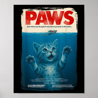 Poster Camiseta de Garras de Gato Gatinhos Vintage Retro 