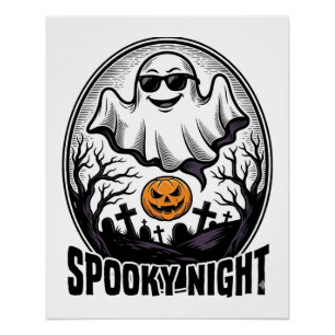 Póster Camiseta de gravura vintage de Halloween de fantas