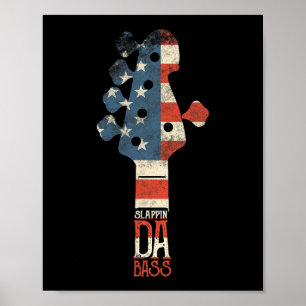 Poster Camiseta de guitarrista Slappin Da Bass T para Mús