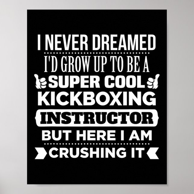 Poster Camiseta de Instrutor de Kickboxing. Presente Dive (Frente)