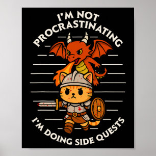 Poster Camiseta de jogador de Rpg Estou Fazendo Missões L