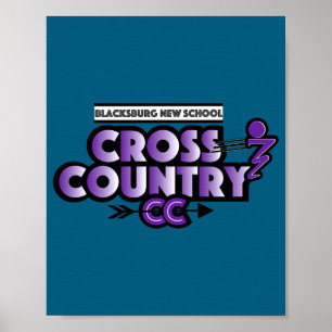Poster Camiseta de Manga Longa Blacksburg New School Cc R