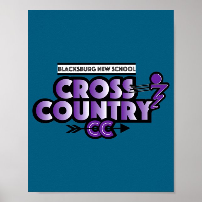 Poster Camiseta de Manga Longa Blacksburg New School Cc R (Frente)