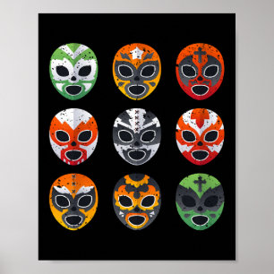 Poster Camiseta de Máscaras Luta Livre Menino Homens Luta