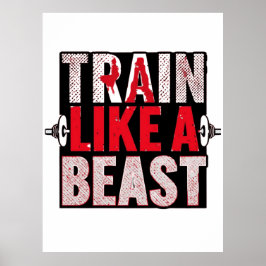 Poster Camiseta de Motivação para Academia Treine Como um