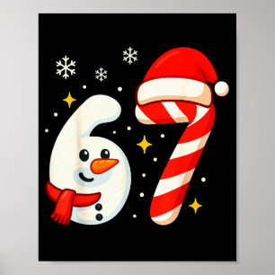 Poster Camiseta de Natal 6 7 Meme 67 Seis Sete Boneco de 