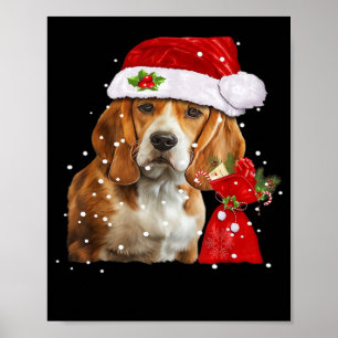 Poster Camiseta De Natal Do Cão Beagle Cachorro De Natal