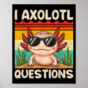 Poster Camiseta de Perguntas do Axolote Funny Presentes d