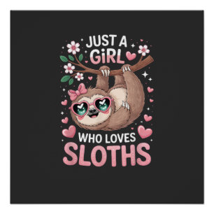 Póster Camiseta de Preguiça Meninas