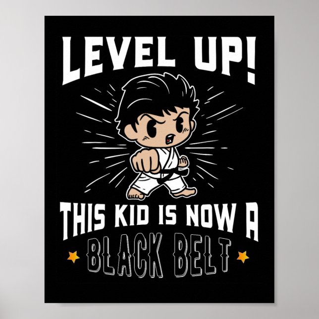 Poster Camiseta de Prêmio de Cinto Preto de Karatê Infant (Frente)