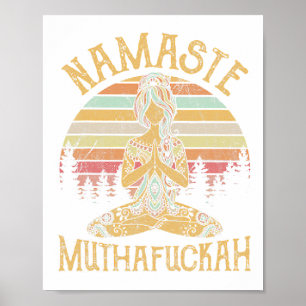 Poster Camiseta de presente de ioga vintage Namaste Mutha