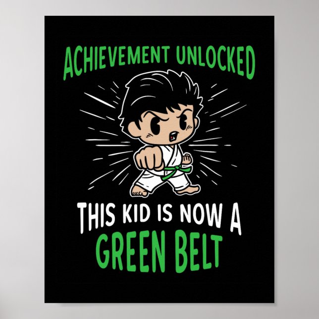 Poster Camiseta de presente para crianças de karatê cinto (Frente)
