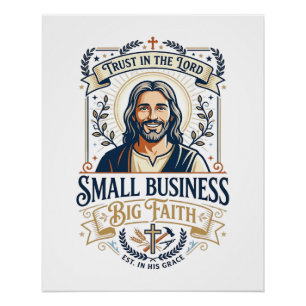 Póster Camiseta de Proprietário de Pequeno Negócio Jesus