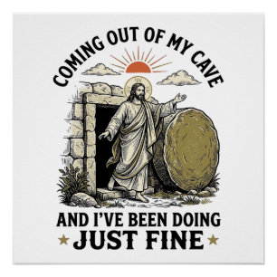 Póster Camiseta de Ressurreição Cristã Saindo da Minha Ca