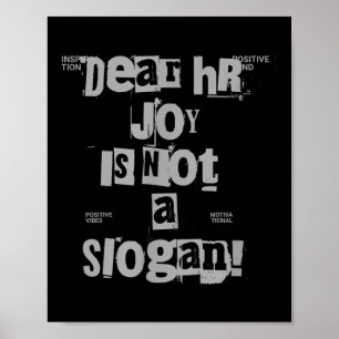 Poster Camiseta de Trabalho Engraçada Querido RH, Alegria