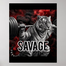 Camiseta de Treino de Agachamento Savage Tiger Aca