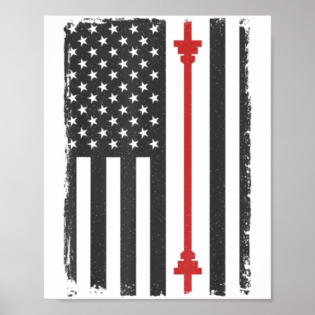 Poster Camiseta de treino de ginásio da bandeira american (Frente)