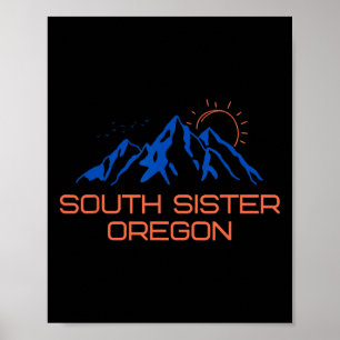 Poster Camiseta de trekking South Sister Oregon Mountain 