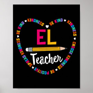 Poster Camiseta de Volta à Escola Professor de Inglês Apr