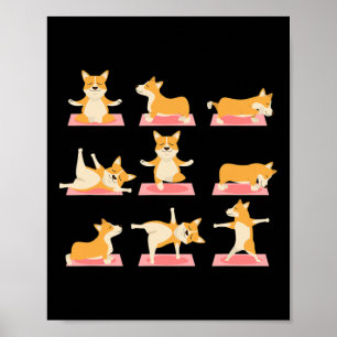 Poster Camiseta de Yoga Corgi - Corgi de Yoga no Tapete -