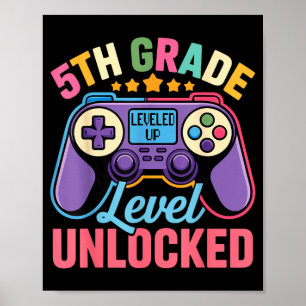 Poster camiseta desbloqueada nível 5ª série – gamer de vo