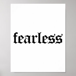 Poster Camiseta Destemida, Motivação Forte e Destemida