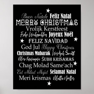 Poster Camiseta Diferentes Idiomas De Feliz Natal 