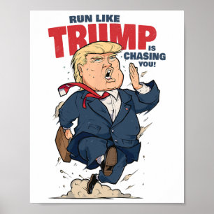 Poster Camiseta Divertida Corra Como Se Trump Estivesse P