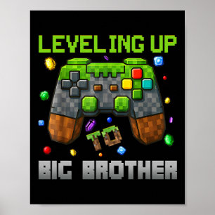 Poster Camiseta Divertida de Pixel de Irmão Mais Velho pa