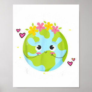 Poster Camiseta Do Dia Da Terra É Seu Planeta Menina Vá P