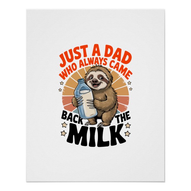 Póster camiseta do dia dos pais com preguiça (Frente)