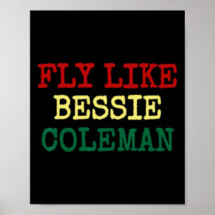 Poster Camiseta do Mês da História Negra Bessie Coleman P