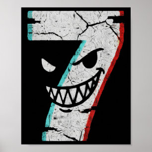 Poster Camiseta do Número 7 Mau - Piada do 7 Comeu 9 Meme
